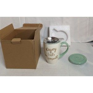 Ceramic Tea Mug with Infuser and Lid, SIDUCAL 16 OZ Tea Cups Teaware with Filter